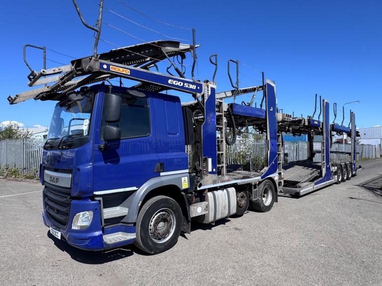 2016 DAF CF85 440 with Rolfo Ego 538 Car Transporter Trailer. 11 Car. 639K 