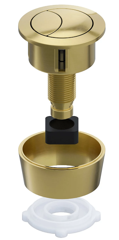 Universal Toilet Cistern Dual Flush Push Button Kit (Brushed Brass)