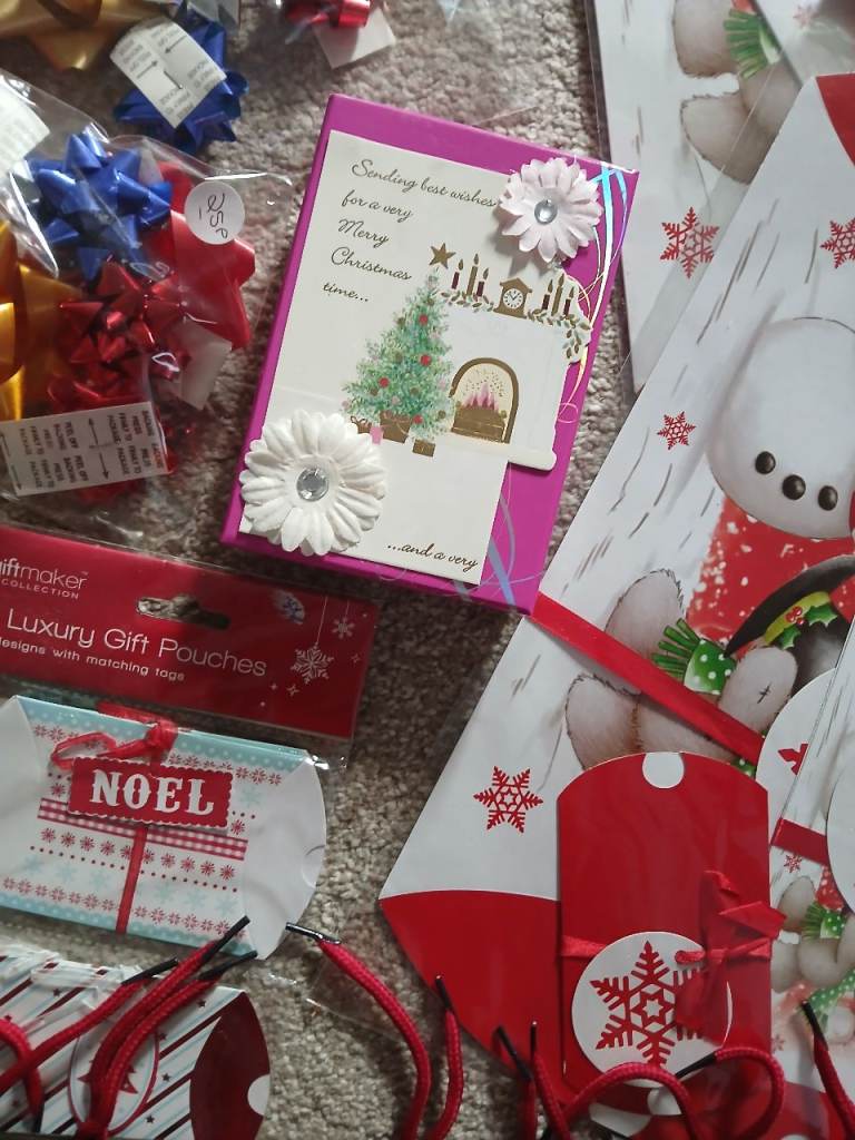 Christmas Decor and Gift Wrap Bits - All New, Bundle