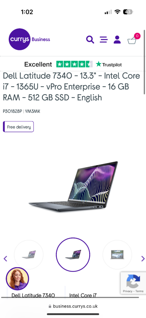 CAN DELIVER,Cost £1607, warranty to jun 2027 Dell latitude 7340 2 in 1 touchscreen laptop i7 13 gen