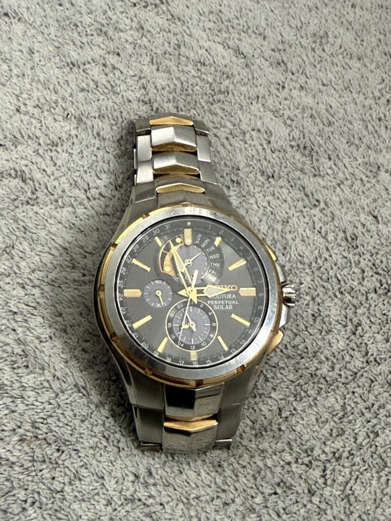 Seiko Men's Coutura Solar Perpetual Two-Tone Watch SSC376P9