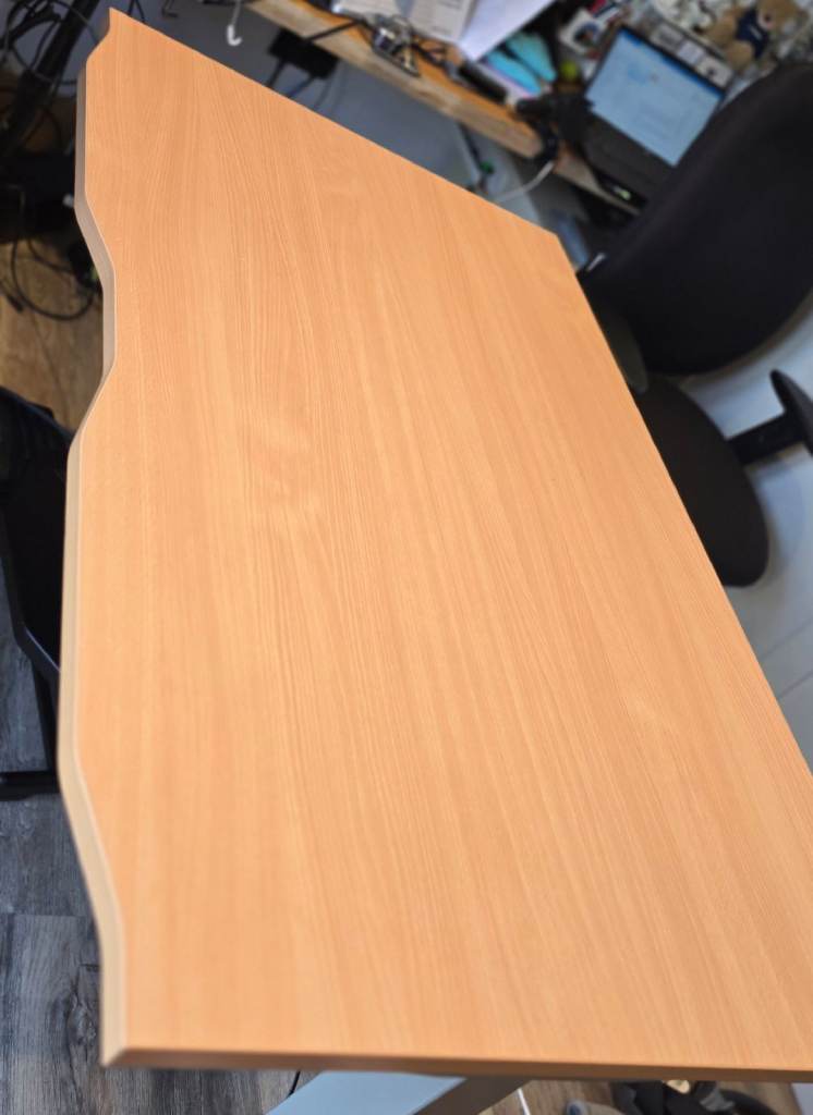 Elev8 Mono Straight Sit-Stand Desk Top Beech 1200 x 800 - As New