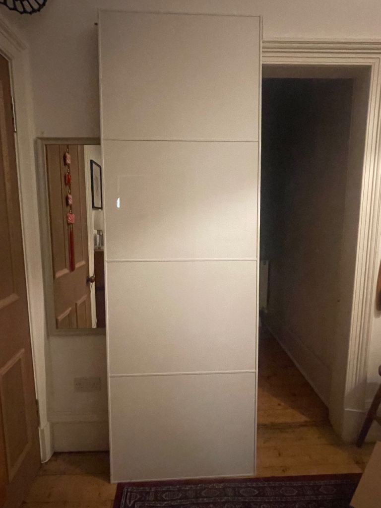 2 Ikea pax sliding doors and track.
