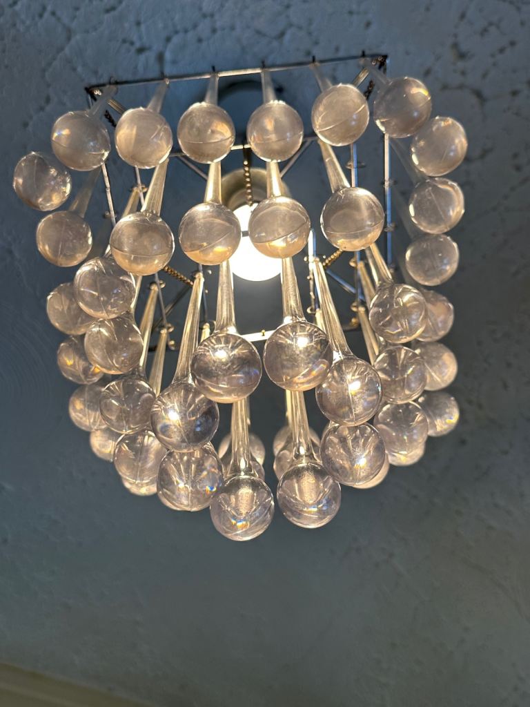 Lovely Clear Glass Teardrop Chandelier Ceiling Light