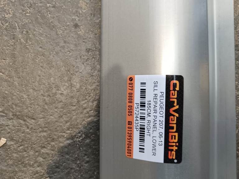Description Peugeot 207 - 3 Door - 2006-2013 lower sill repair. Drivers side 
