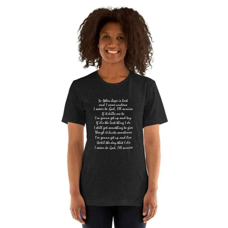 Alcyone213k Lewis Capaldi Survive Lyrics Graphic Tee Dark Heather Fan