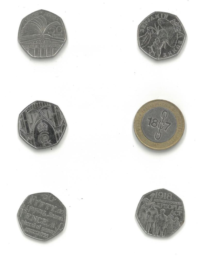 Rare UK 50p & £2 Coinage Set