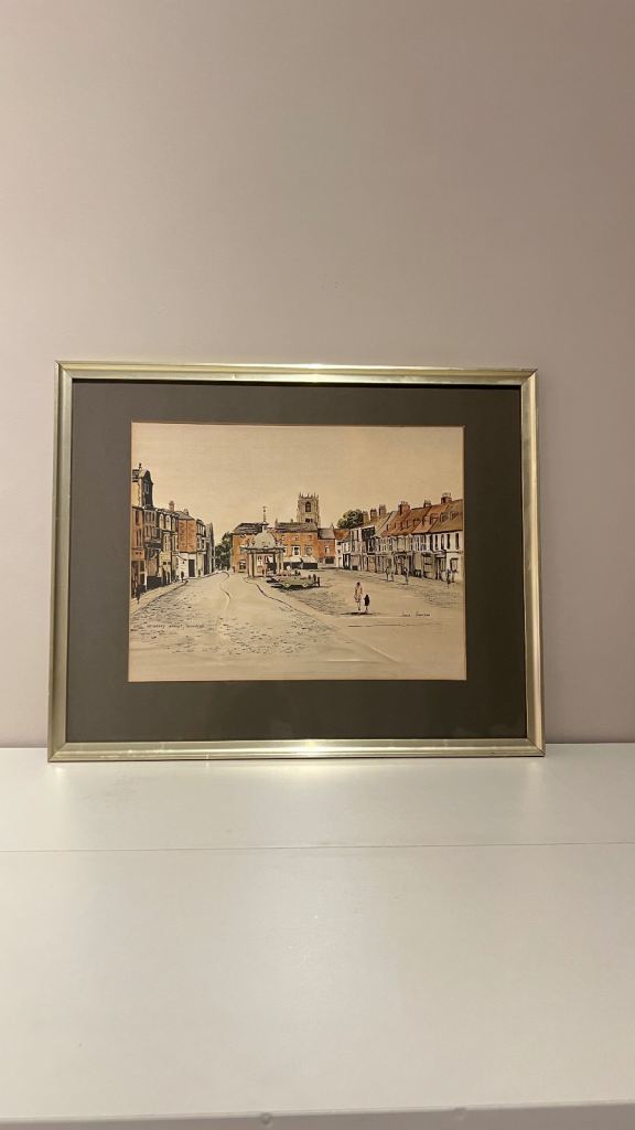 Vintage Hand-Coloured Saturday Market Beverley Picture by Jane Pearson | Framed Townscape Art