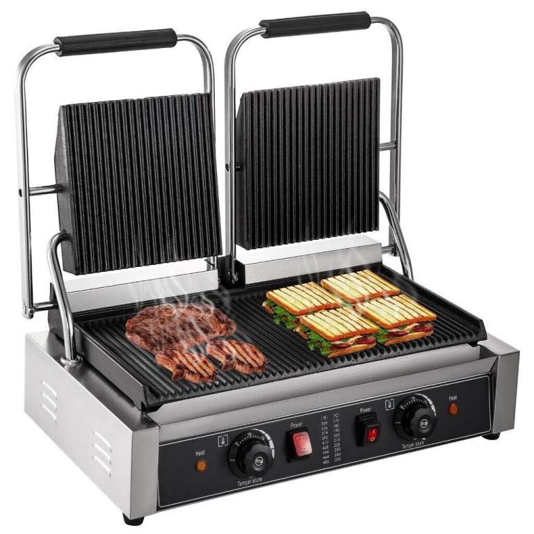 Commercial Electric Double Sided Twin Contact Grill Panini Maker