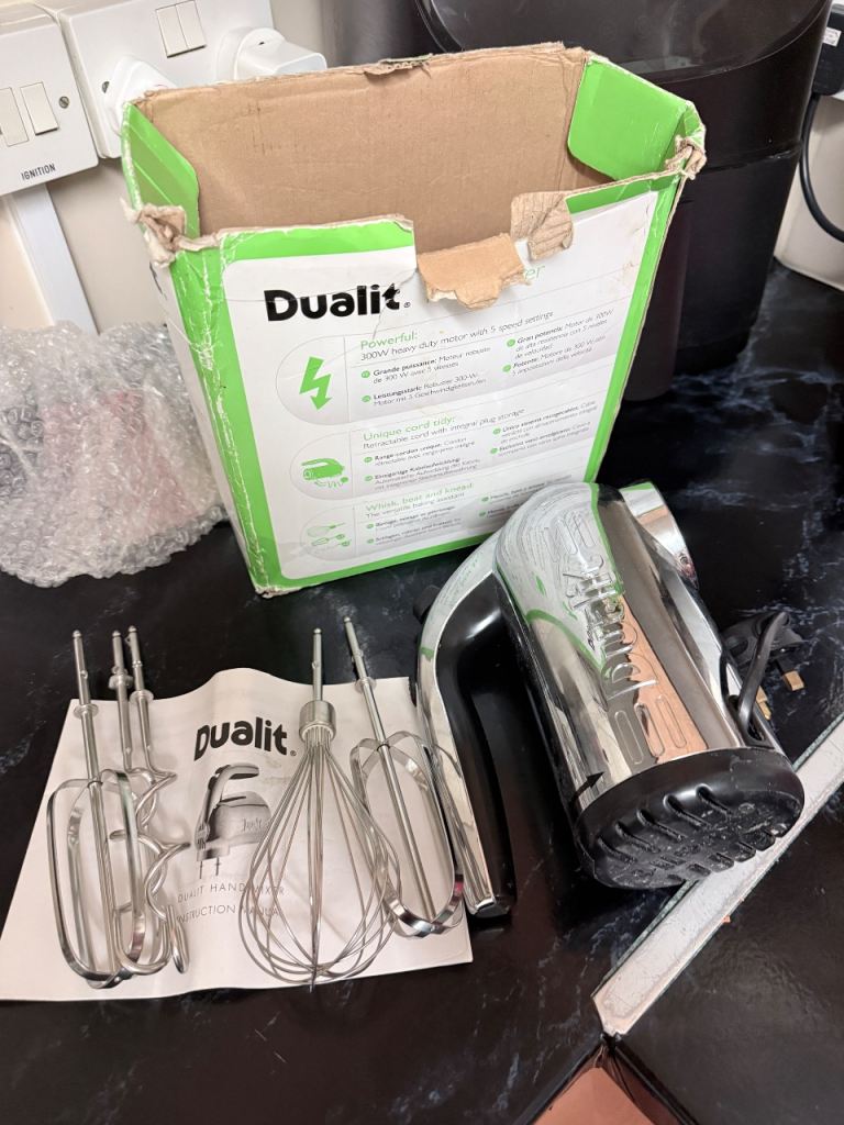 Dualit Kitchen Hand Mixer 4 Speed Polished Chrome