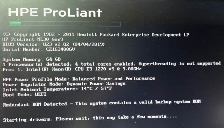 HP ProLiant ML30 Gen9 TWR – Xeon E3-1220 v5 | 64GB RAM | 3x TB DataCenter SSD's