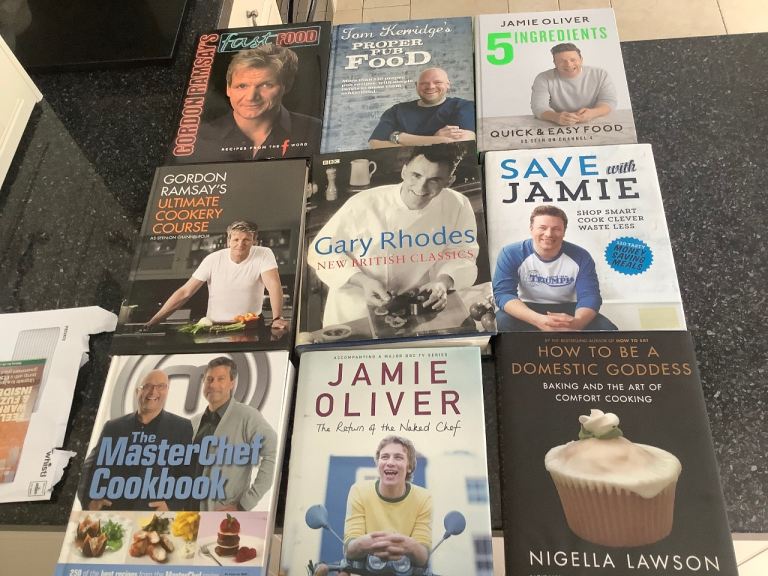 9 Hardback Cookery Books by well known chefs