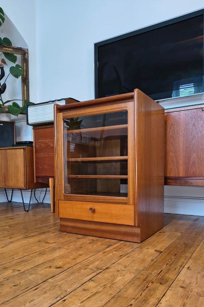 Mid century vintage Nathan teak Hi-Fi record storage cabinet
