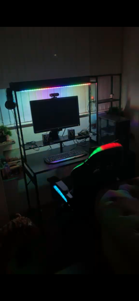 Full Mid Range Gaming Pc Setup With Computer, Desk, Chair And Keyboard And Mouse