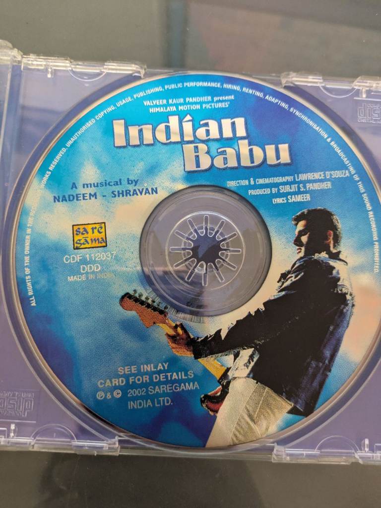 Indian Babu Indian Asian Hindi Bollywood Movie Soundtrack Songs Music CD Album ref 9