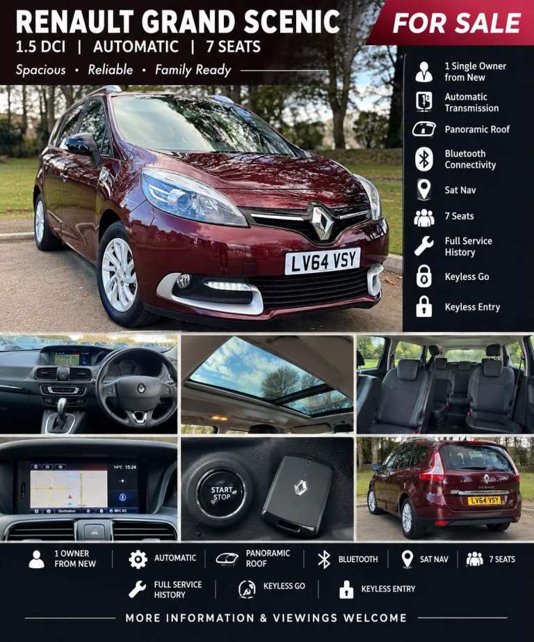 2015 RENAULT AUTOMATIC 7 SEATER 1 OWNER SINCE NEW