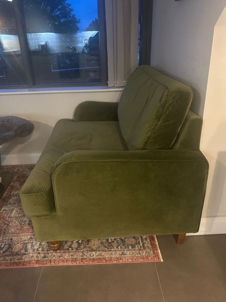 Green Velvet Chair-Bed 