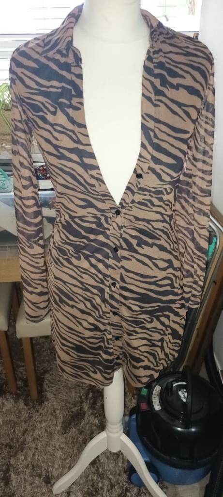 Stradivarius Zebra Print Mini Dress - Size S, As Good As New