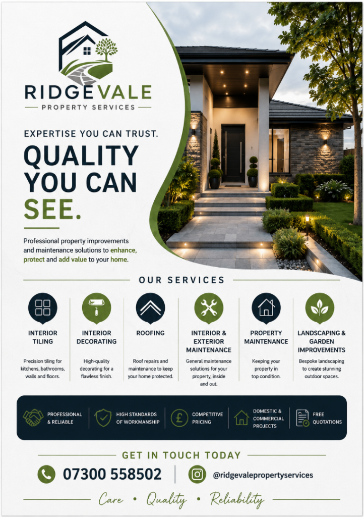 Ridgevale Property Services Flyer - Professional Home Improvements
