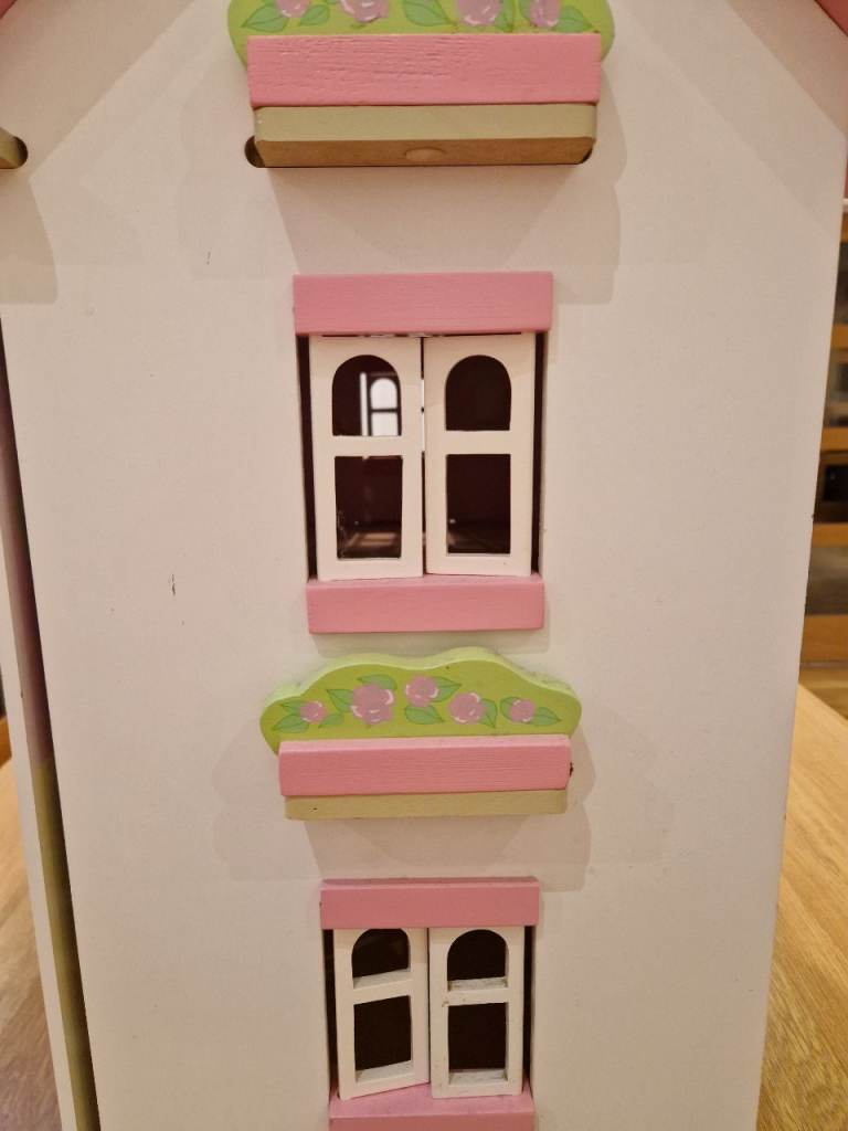 Dolls House with family, car and LOADS of furniture