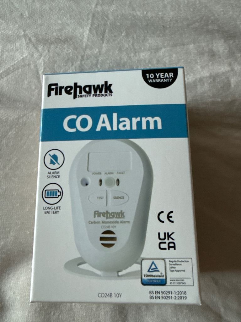 Firehawk CO Alarm - Carbon Monoxide Detector, NEW