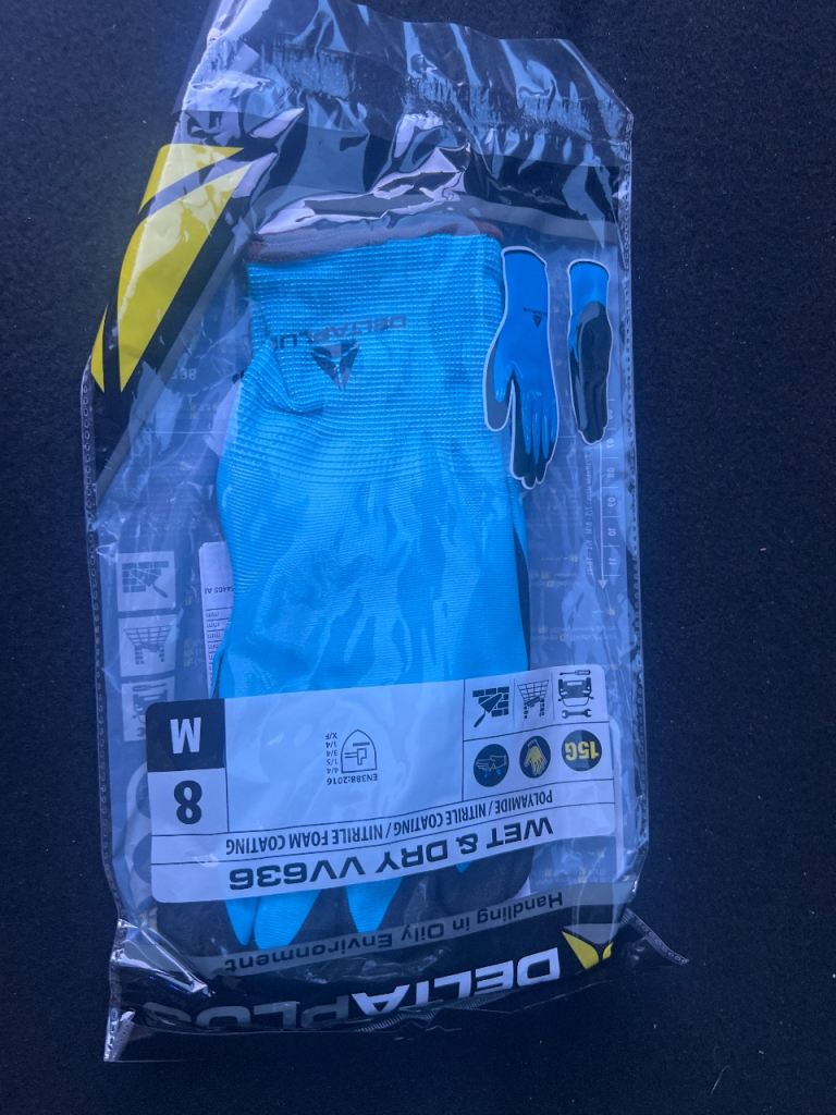 3 Pairs New Delta Plus VV836 Protective Work Gloves - Size M