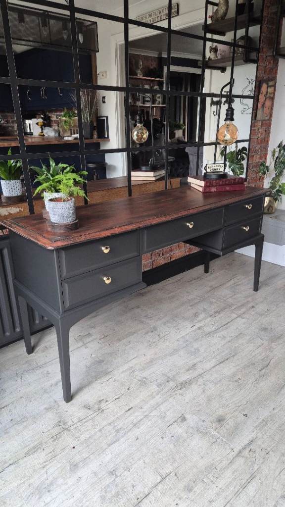 exceptional black stag desk/dressing table
