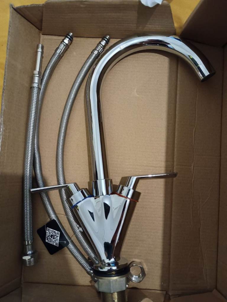 Kitchen tap Schon Dual Lever Kitchen Sink Mixer - Chrome