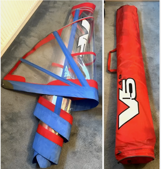 NEIL PRYDE V5 4.5 Sail S8v50 in red 4.9 zip official Carrier Sail Bag windsurf