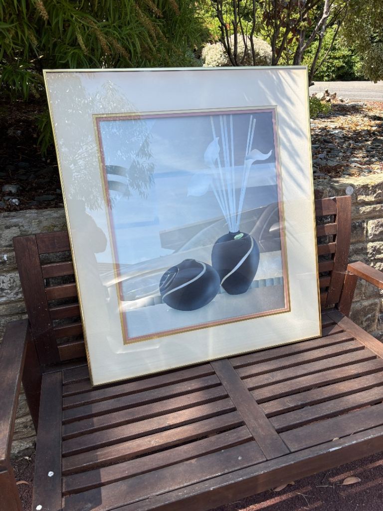 Japanese inspired Large Framed Art Print – Gold Frame, Good Condition