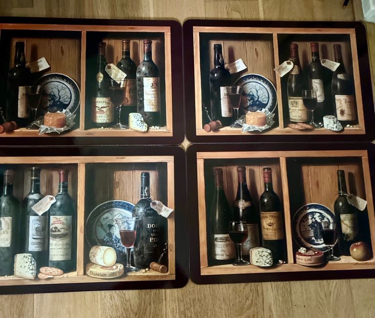 Vintage Jason 4 large placemats “Fine Wine” boxed