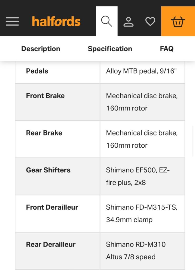 Woman’s Carrera Vengance mountain bike