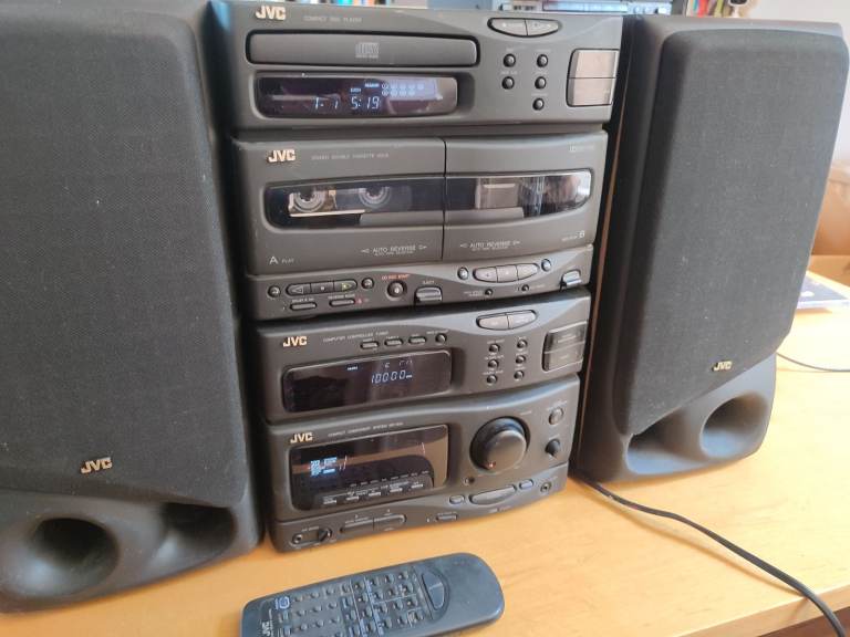 JVC MX-S50 Stereo Hi-Fi System with CD Player, Tuner, Cassette Decks, Speakers and Remote Control