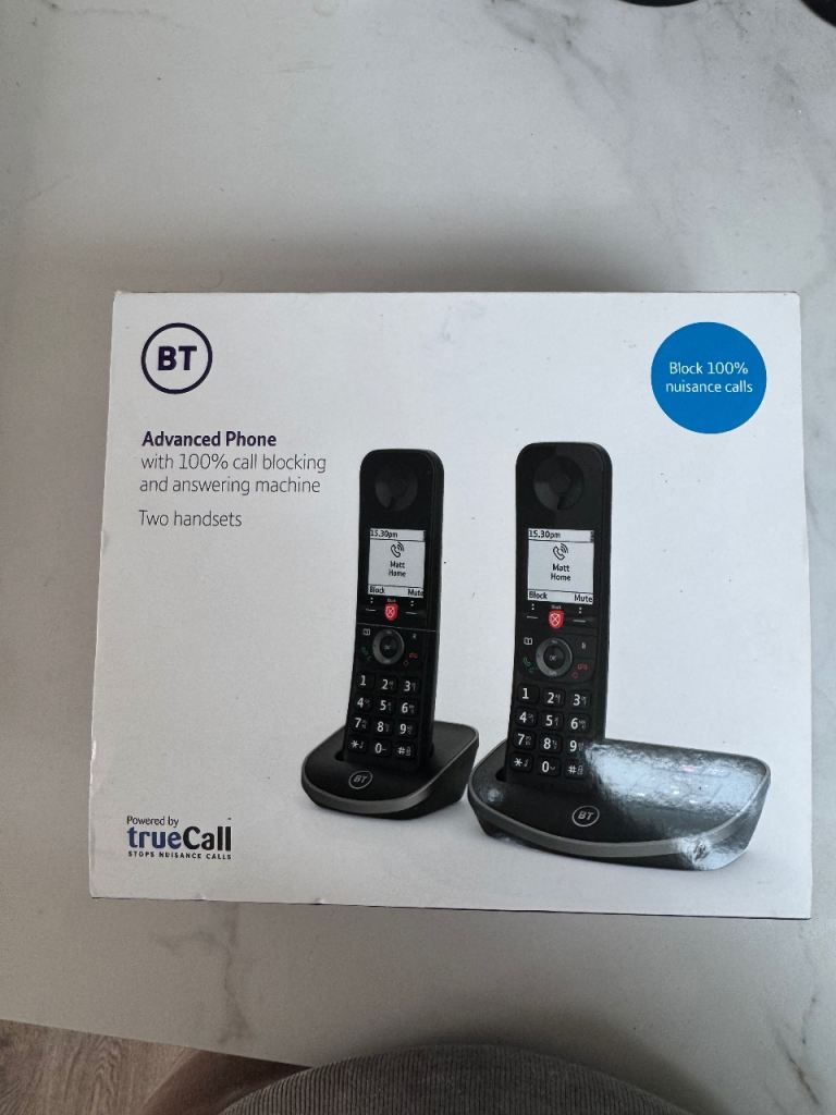 Bt two handset advanced phone. Blocks nuisance calls 