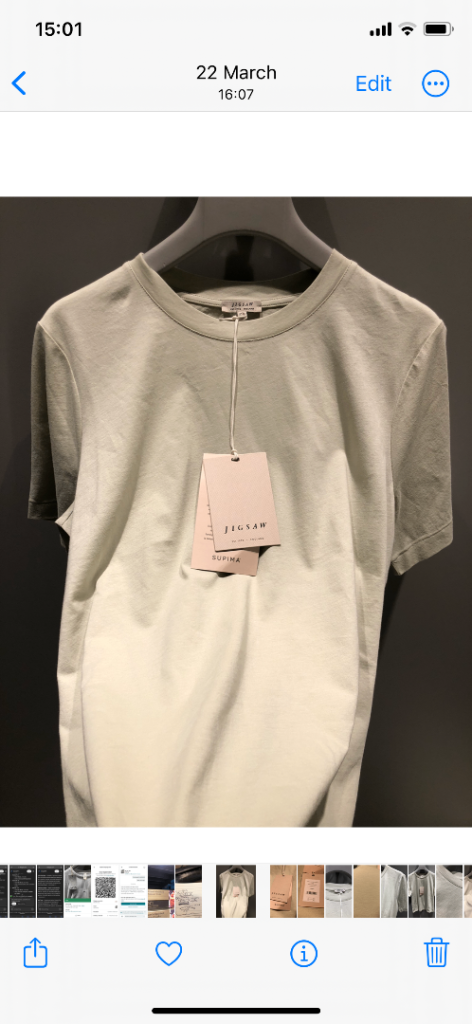 Jigsaw Supima Cotton Crew T-Shirt – Pastel Aloe, XS
