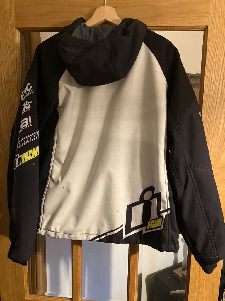 Icon, hooded motorbike jacket