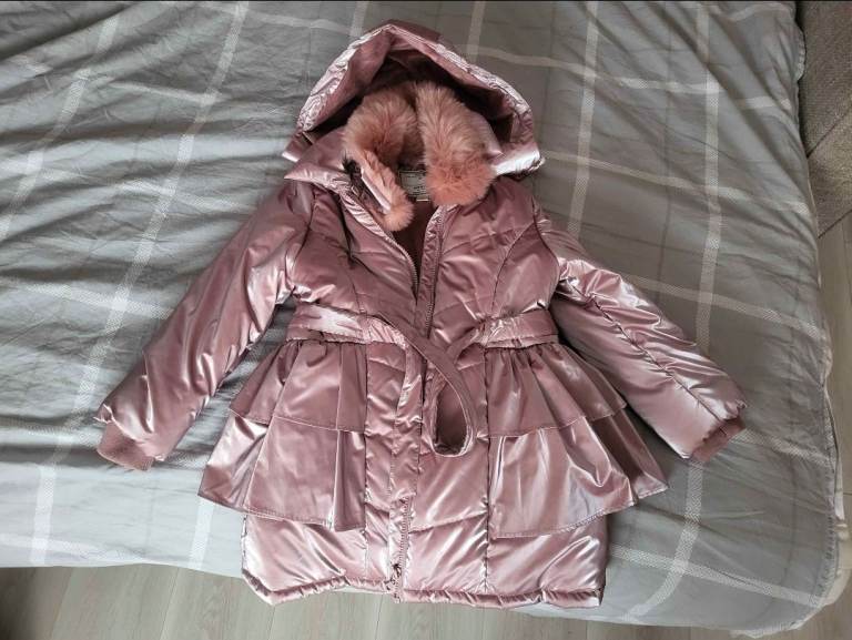 New Pink MONSOON Children Child's Kid's 7 - 8 Year Old Winter Coat