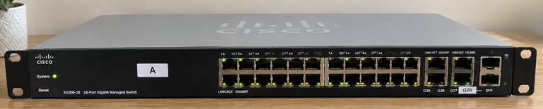 Cisco SG300-28 28-Port Gigabit Managed Switch | Tested | Rack Ears | Box & Power Cable