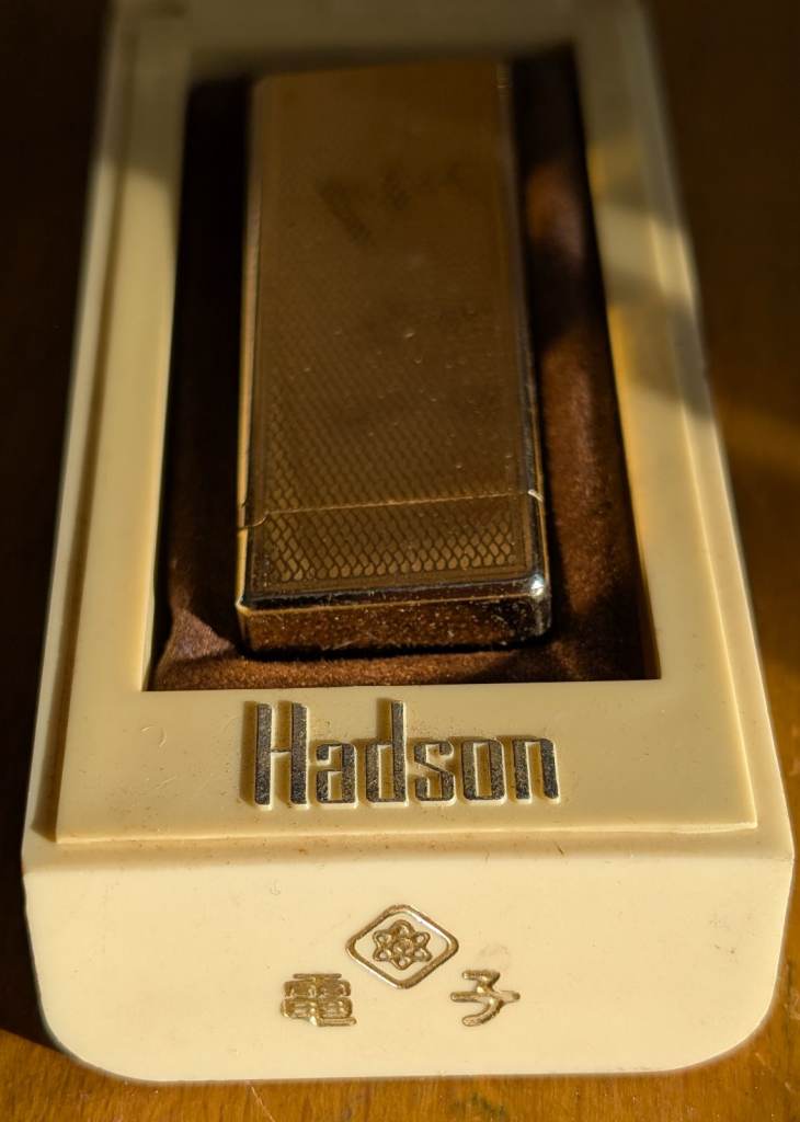 Vintage Hadson Top Open Gas Lighter Made in France in Original Box