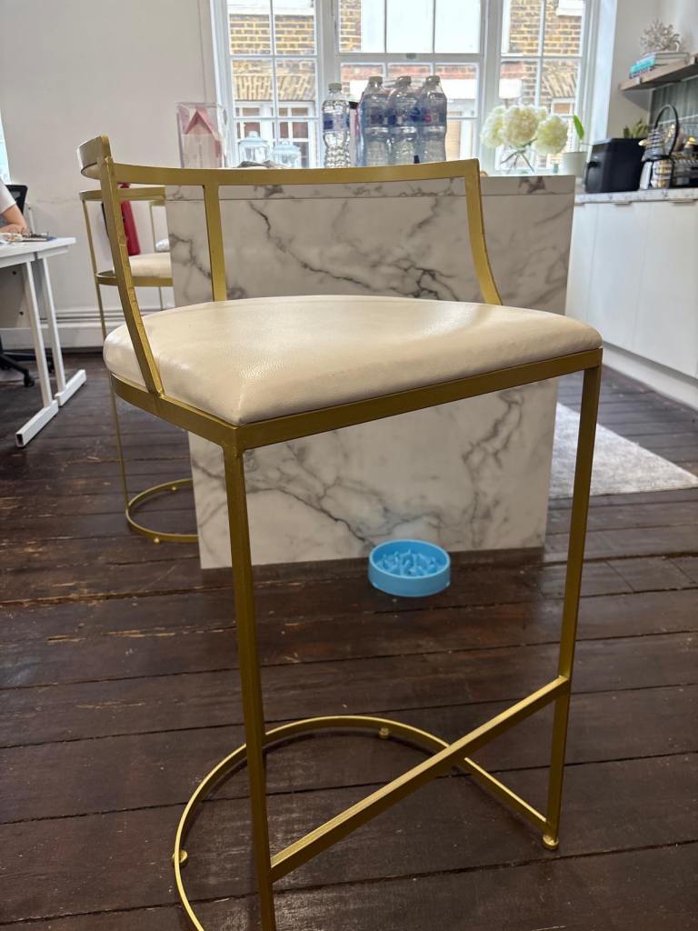 Breakfast Bar Chairs - Gold/Cream 