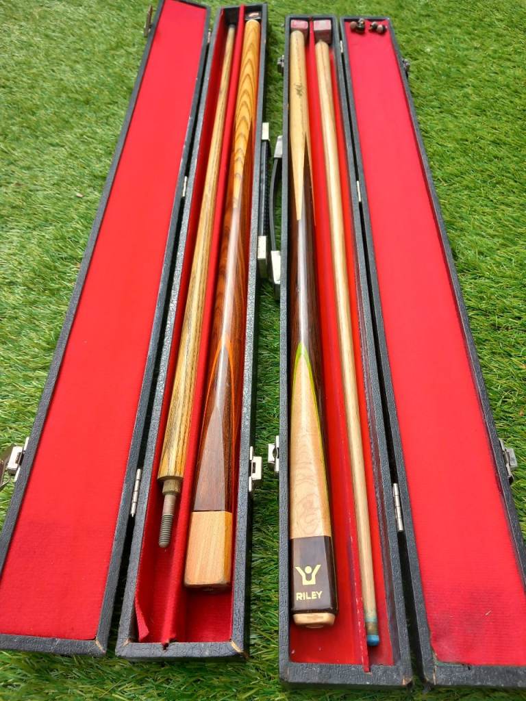 Riley John Parrott Signature Snooker Cue in case plus second cue with Case 