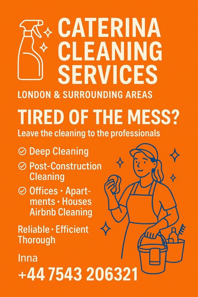 Domestic Cleaner For End Of Tenancy Cleaning London - Caterina Cleaning Services 🧽