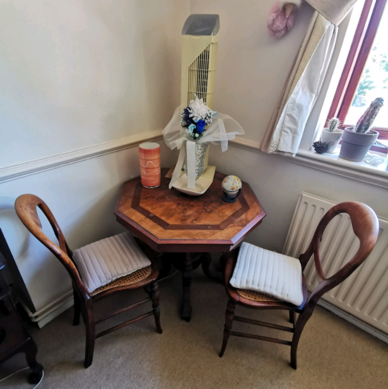 Antique Octagonal Table and Chairs