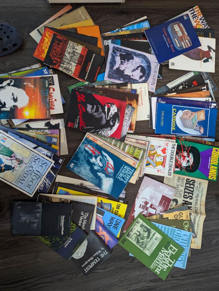 theatre programmes: 120+ programmes dating from 1970 to 2002