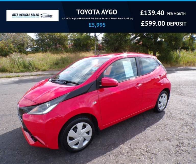 TOYOTA AYGO 1.0 VVT-i x-play 1 Owner,Low Mileage,F.S.H,Reverse Cam,Cruise,DAB,£20 Tax,68mpg,Ulez OK