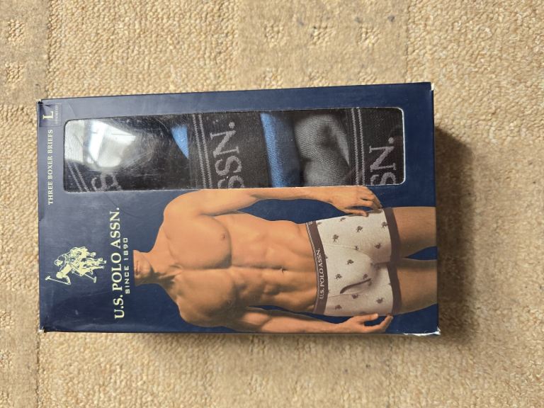 U.S. Polo Assn. Blue Mens Mixed Boxer Shorts 3 Pack