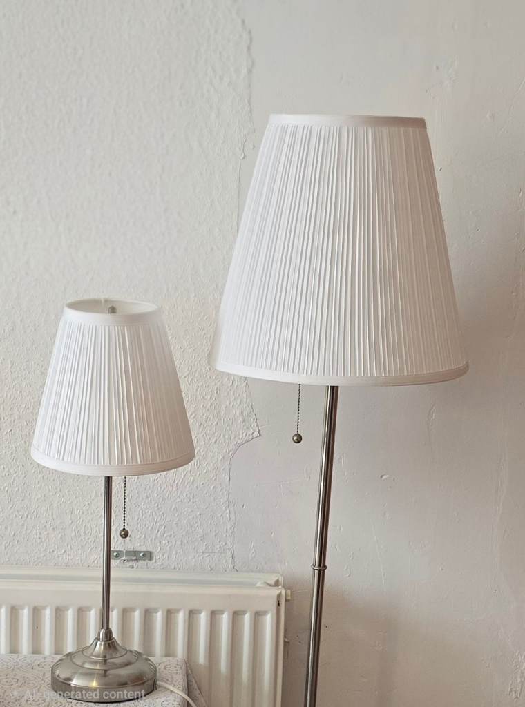 Arstid Floor Standing + Table Lamp White - Like New 