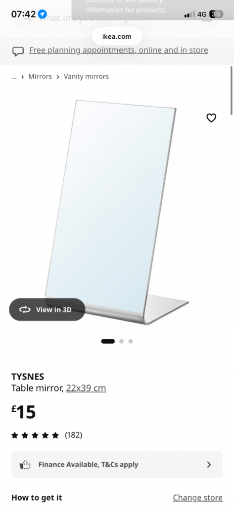 Ikea grey table mirror FREE