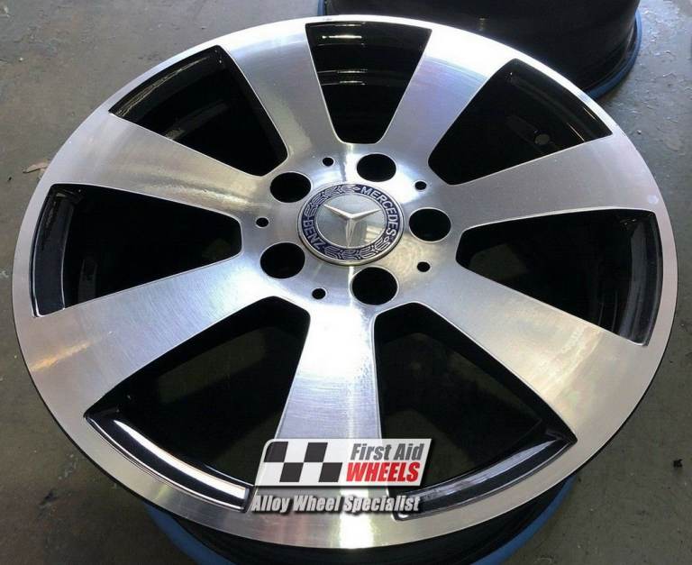 R334DCB Swap MERCEDES C CLASS W204 W205 S205 4X 16'' GENUINE GLOSS BLACK DIAMOND CUT ALLOY WHEELS