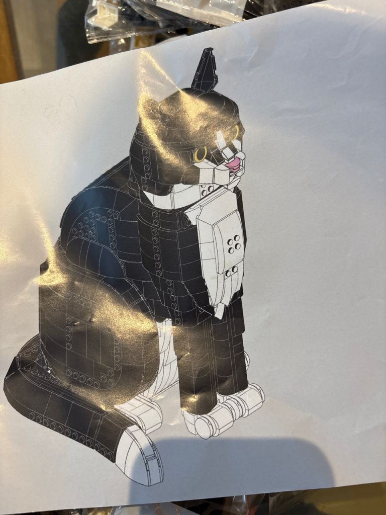 Lego black and white cat
